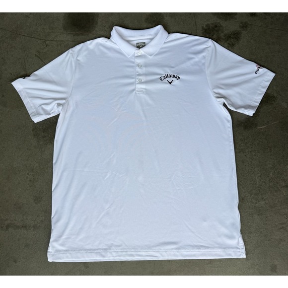 Callaway Other - Mens Sz Large CALLAWAY White Polo Shirt OPTI DRI Short Sleeve Odyssey Logo (B)
